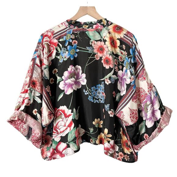 Johnny Was Geana Makenna 100% Silk Reversible Kimono Size Large - Picture 3 of 7